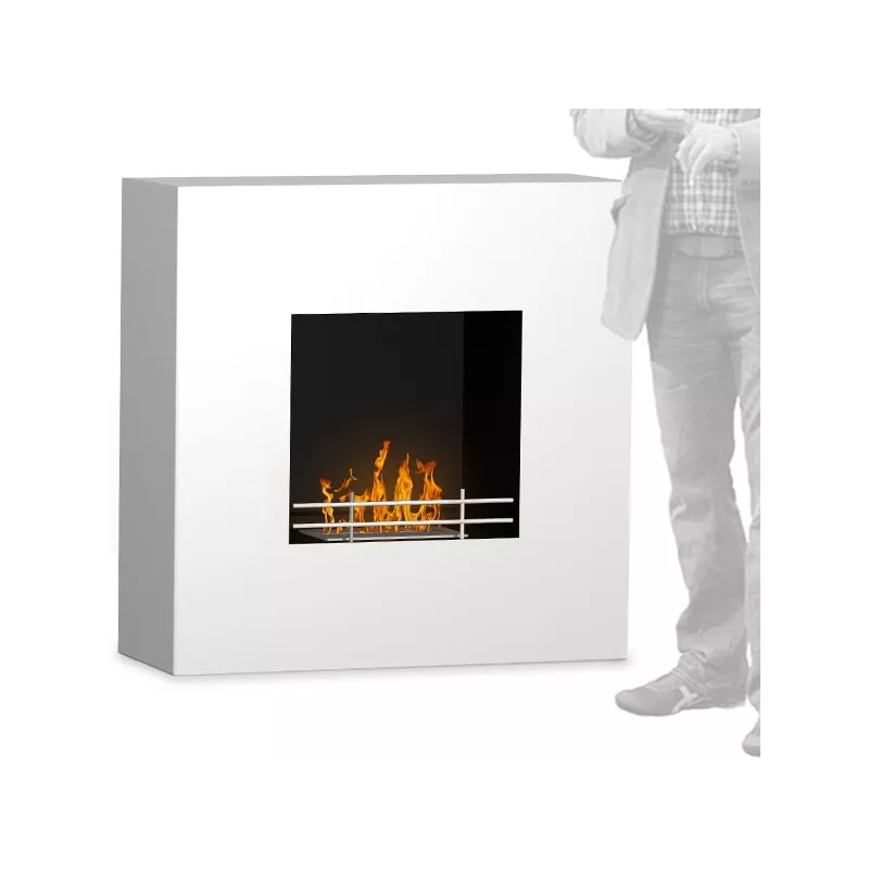 Cheminée éthanol XXL carré Elite, 3kW Couleur Blanc