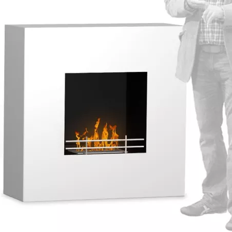 Cheminée éthanol XXL carré Elite, 3kW Couleur Blanc