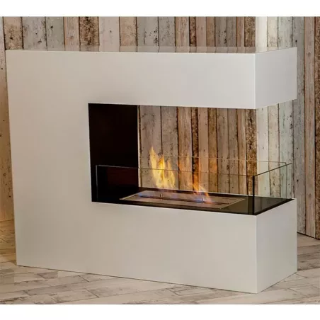 Poêle bio XXL Romane grand format Couleur Blanc Brûleur 4L/5kW