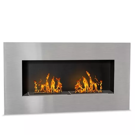 Poêle bio mural avec cadre inox Firenox XL 6 kW