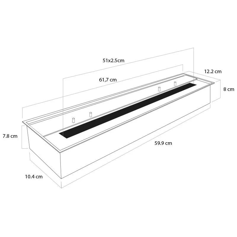 Brûleur bioéthanol 62cm/8kW