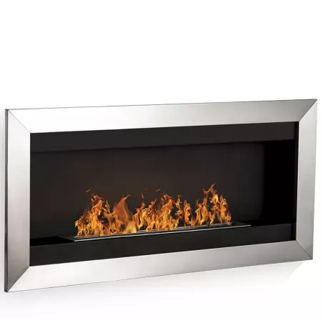 Cheminée murale 1 brûleur SevenFire Smart Couleur Inox brossé