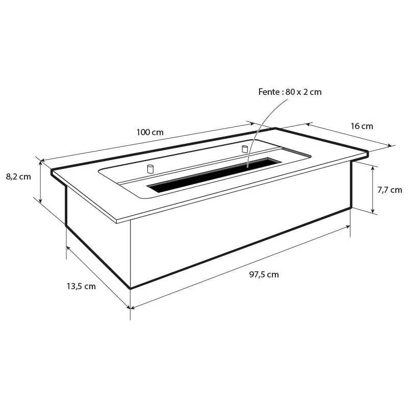 Chauffage d'appoint 9kW, 100 cm de largeur