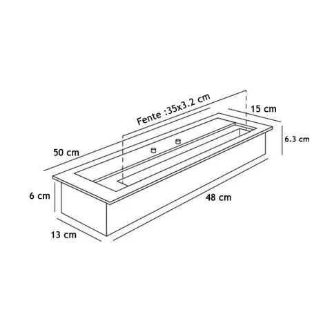 Brûleur éthanol 50cm 5kW